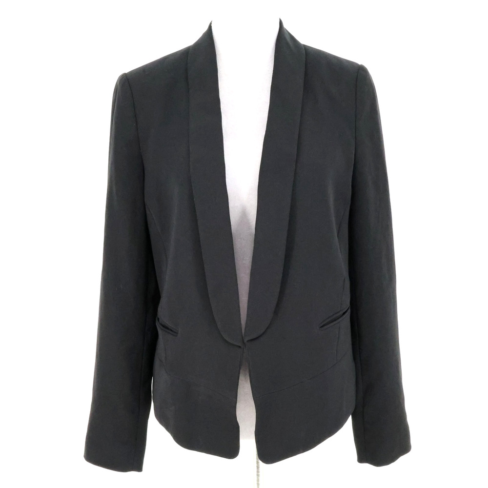 Express Jacket Womens 8 Black Lined Blazer Shawl Collar Pockets Preppy Career